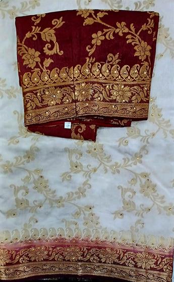 Ivory/maroon