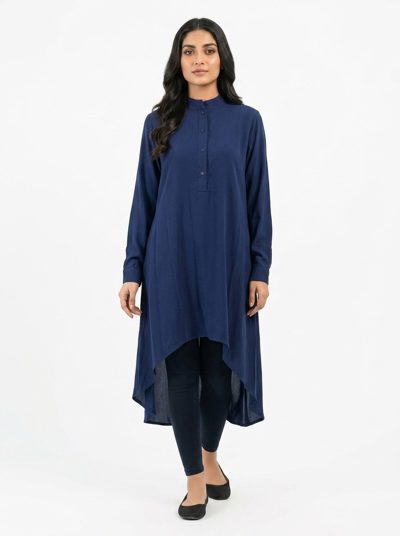 Navy Blue Essential Loose-Fit Shirt Top