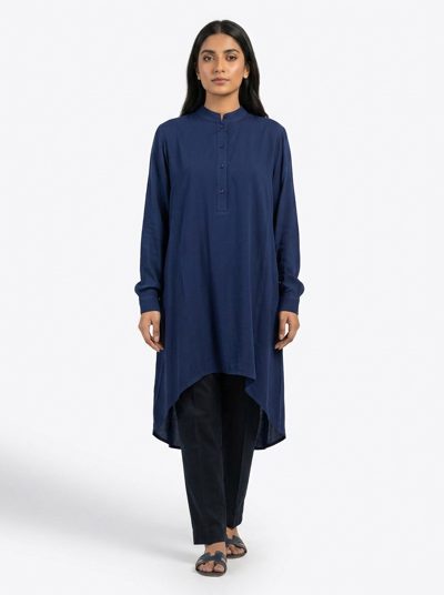 Navy Blue Essential Loose-Fit Shirt Top
