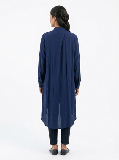 Navy Blue Essential Loose-Fit Shirt Top