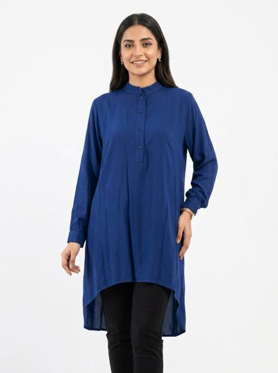 Navy Blue Essential Loose-Fit Shirt Top