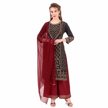 Black/ Maroon
