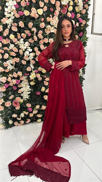 RED- Ladies 3 Piece Suit