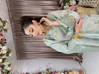 Mint Embroidered Chiffon Ladies Readymade