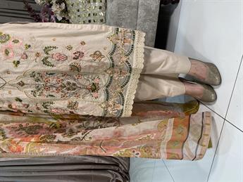 Beige Embroidered Chiffon Ladies Readymade