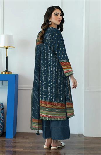 Blue & Multicolour Digital Print Khaddar Printed Suit