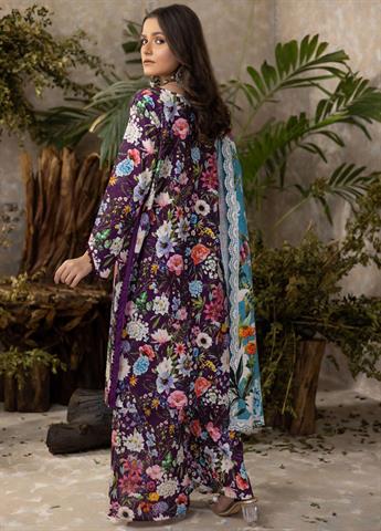 Purple Beaded Khaddar Ladies Readymade