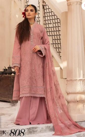 Dusty Pink Embroidered Chiffon Ladies Readymade