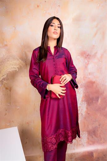 Plum Silk Ladies Readymade