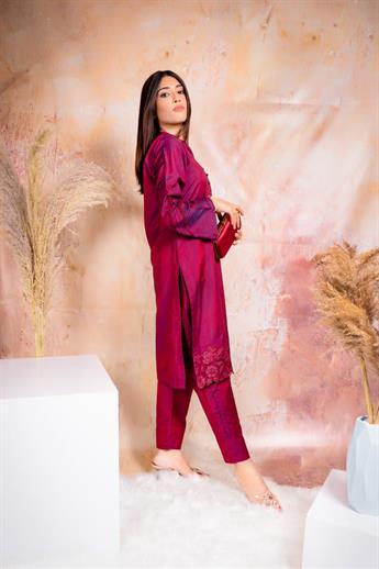 Plum Silk Ladies Readymade