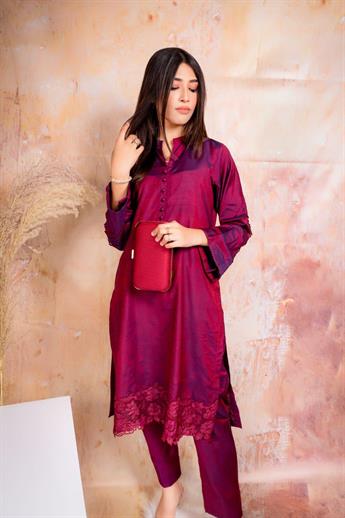 Plum Silk Ladies Readymade