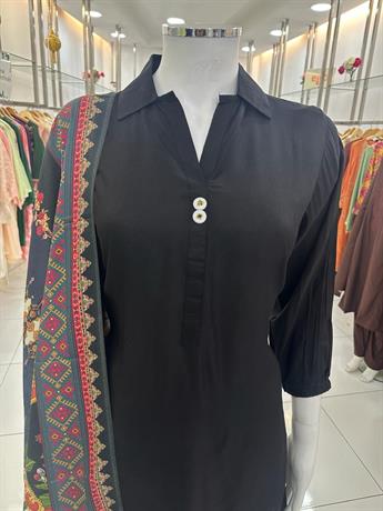 Black Linen Ladies Readymade