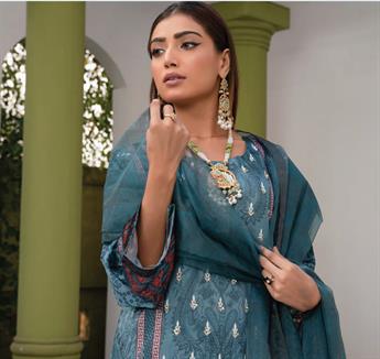 Teal Raw Silk 3 Piece Suit