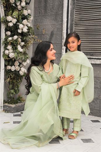 Pista Organza 3 Piece Suits Mother Daughter Collection