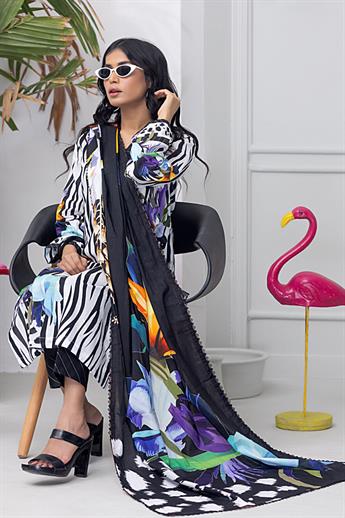 Black & White Digital Print Lawn Ladies Readymade