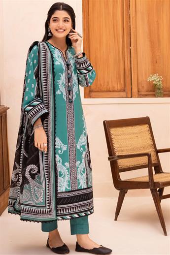Sea Green Lawn Digital Printed Suit