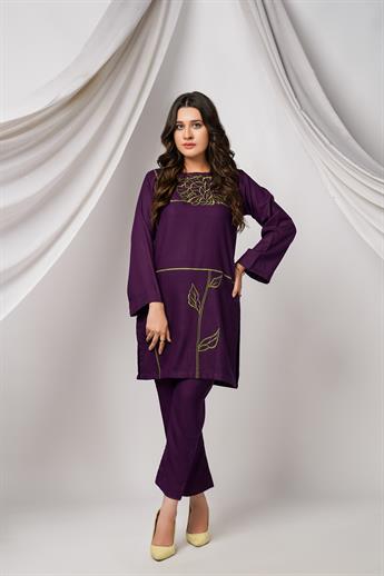Purple Dhanak 2 Piece