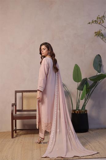 Lilac Sequinned Raw Silk Ladies Chiffon Pret