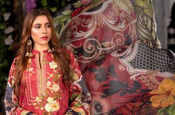 3 Piece Red Readymade Embroidered Beautiful Salwar Suit
