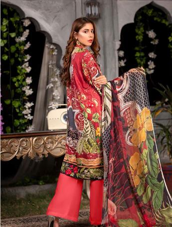 3 Piece Red Readymade Embroidered Beautiful Salwar Suit