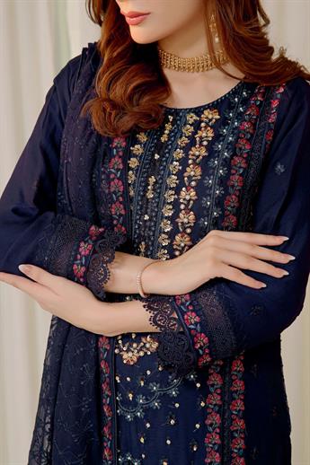 Shirt : Heavy handwork chiffon long shirt with beautiful embroidery do…