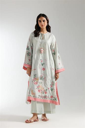 Light Green Ethnc Embroidered Suit