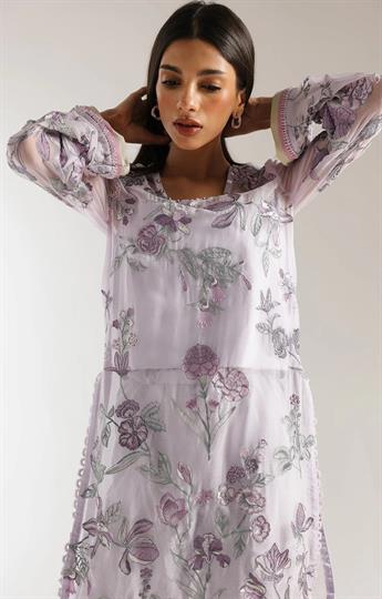 Lilac Ethnc Embroidered Suit