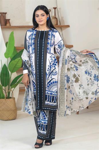 Off White & Blue Ladies Readymade
