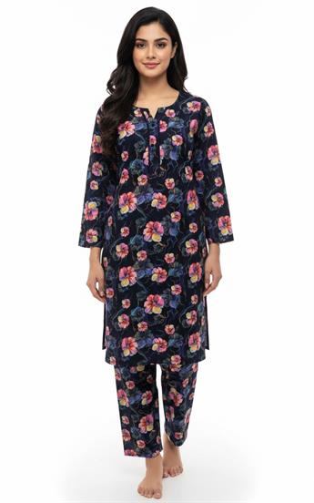 Black & Multicolour Printed Khaddar Ladies Winter Collection