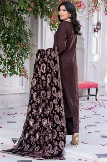 Chocolate Brown Velvet Ladies Winter Collection