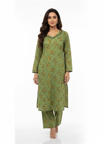 Pistachio Green Printed Ladies Winter Collection