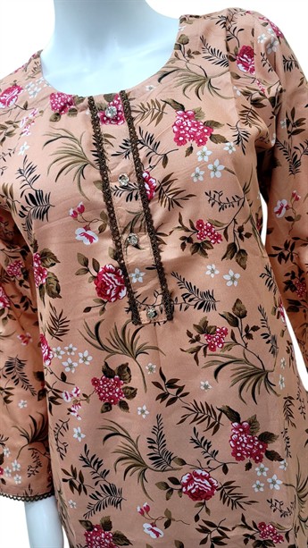 Peach Printed Ladies Readymade
