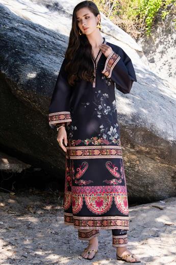 Black & Multicolour Digital Printed Silk Collection