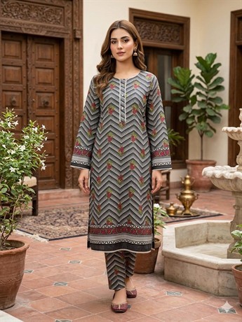 Ladies Floral Printed Polycotton 2-Piece Suit Set – Lightweight & Comf