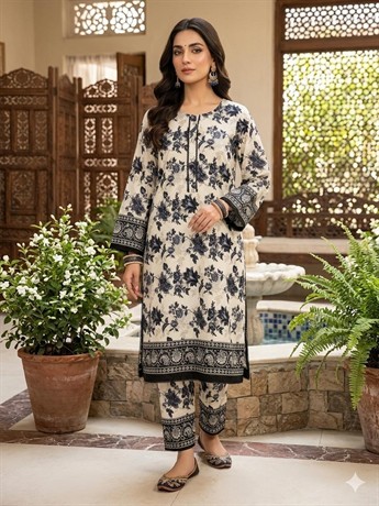 Ladies Floral Printed Polycotton 2-Piece Suit Set – Lightweight & Comf