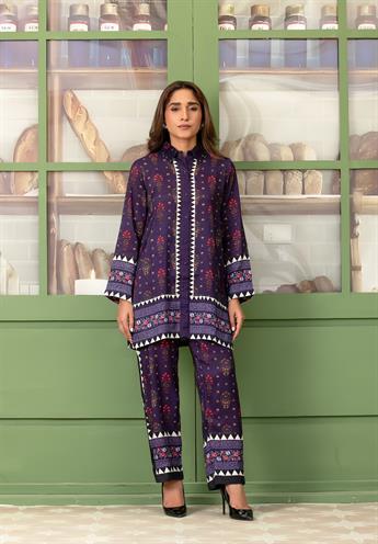 BEAUTIFUL ETHNIC FLORALS PRINTED COTTON SILK CO-ORD 2 PIECE SUIT WITH PRINTED TROUSER.