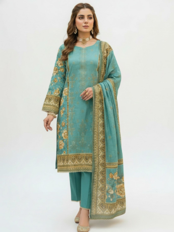 Readymade 3 piece printed lawn suit with matching dupatta.