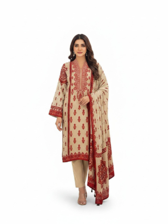 Beige/red
