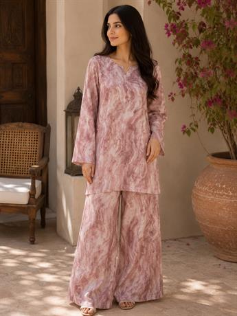 Mouve Printed Georgette 2 Piece Readymde Suit