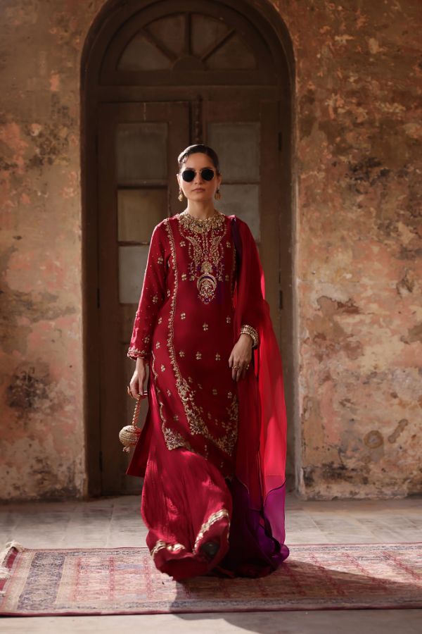 Embroidered Organza Sharara Mahi