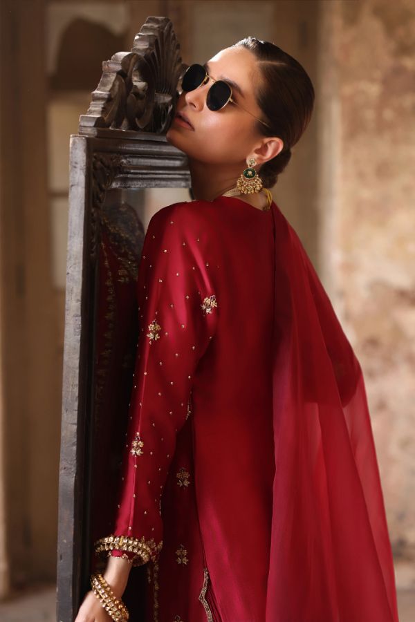 Embroidered Organza Sharara Mahi
