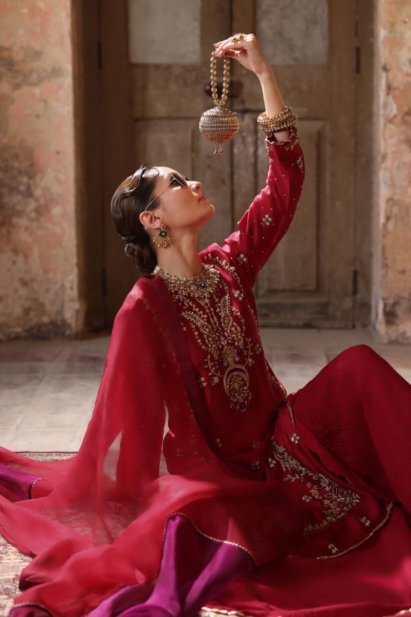 Embroidered Organza Sharara Mahi