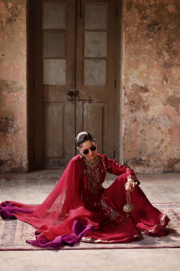 Embroidered Organza Sharara Mahi