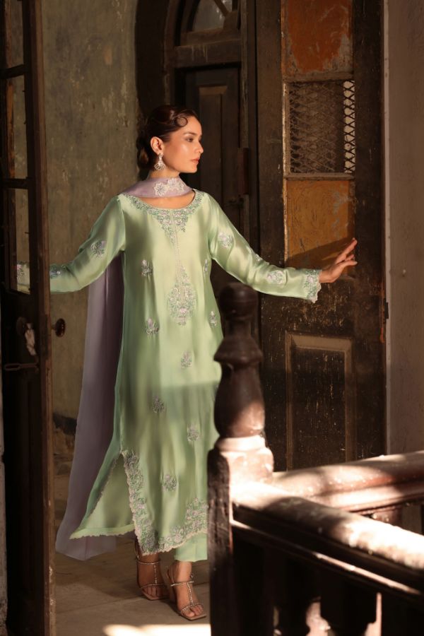 Embroidered Organza Straight-Cut Soraya