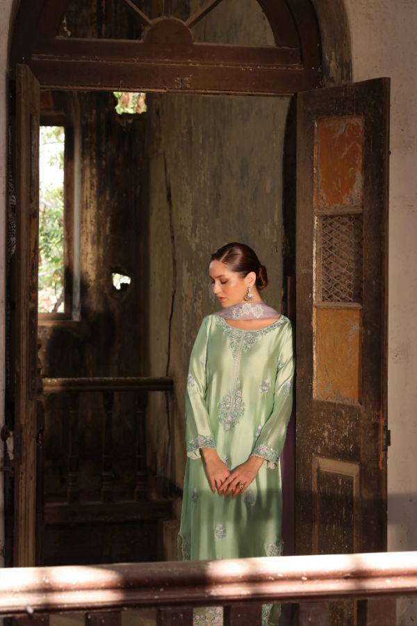 Embroidered Organza Straight-Cut Soraya
