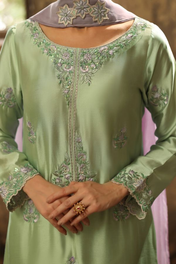 Embroidered Organza Straight-Cut Soraya