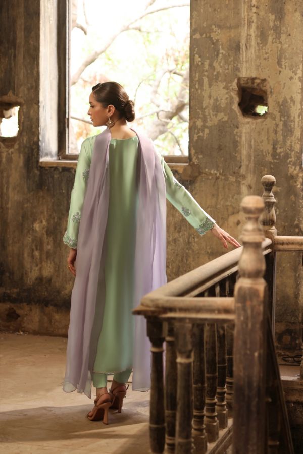 Embroidered Organza Straight-Cut Soraya