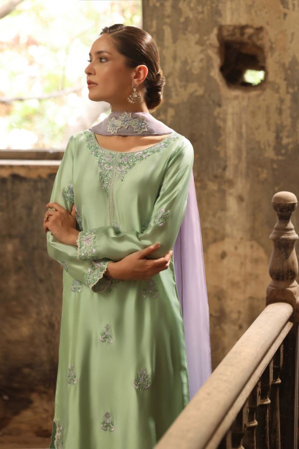 Embroidered Organza Straight-Cut Soraya