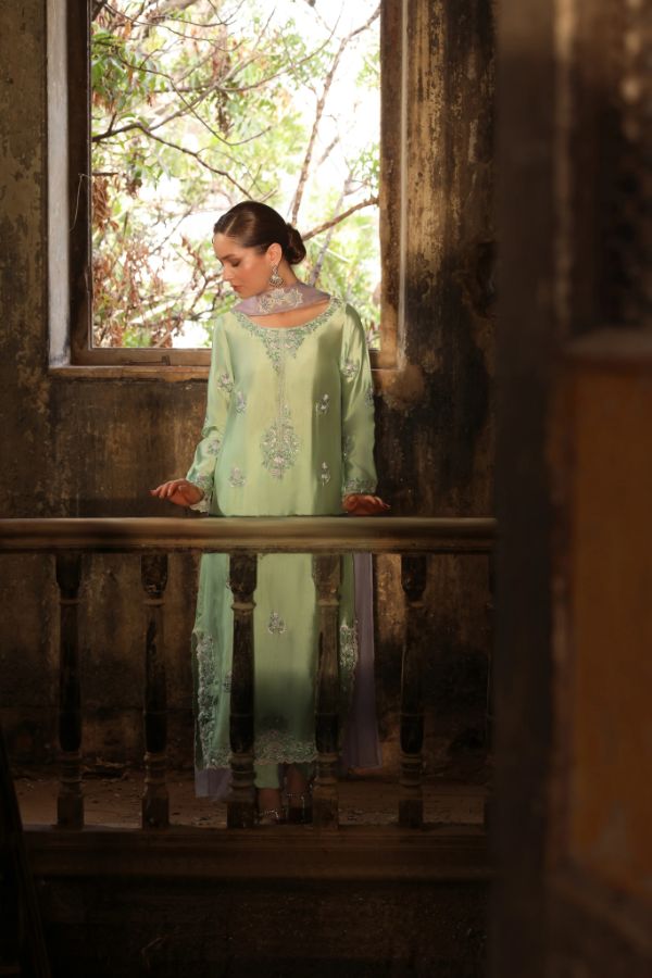 Embroidered Organza Straight-Cut Soraya