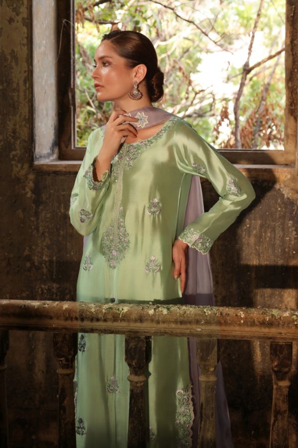 Embroidered Organza Straight-Cut Soraya